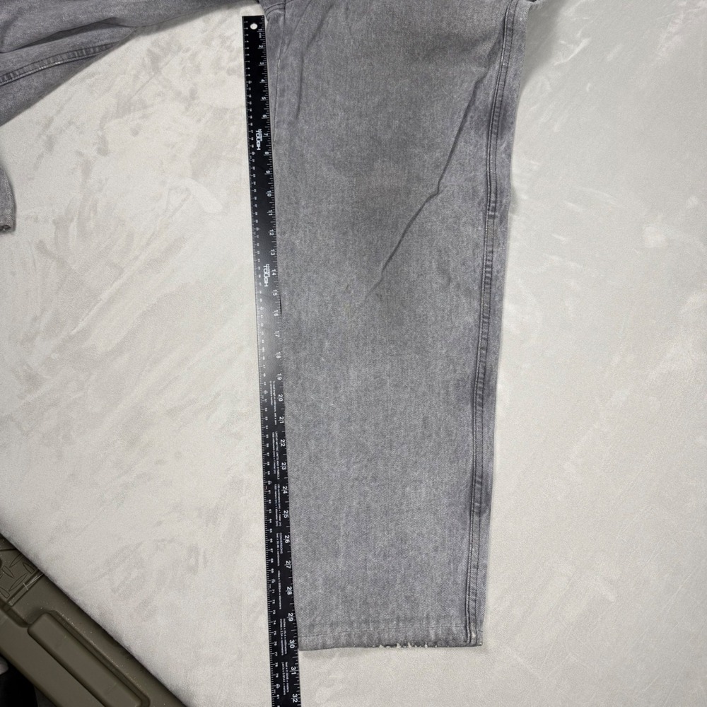 90s Mens POP84 Acid Wash Tapered Relaxed Fit Grey Denim Jeans Size 40 - Picture 9 of 9